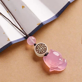 Móc điện thoại , móc khoá hồ ly Hồng thu hút tình duyên tặng hộp đựng