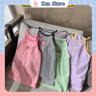 Váy Hai Dây Cho Bé Gái, Váy 2 Dây Sành Điệu Chất Liệu Thun Lạnh Cho Bé Từ 9Kg Đến 27Kg Ken Store