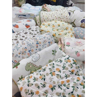 Chăn Hè Cotton Đũi Hàn Quốc kích thước 2m3x2m mền hè đũi siêu mát lạnh mùa hè chăn đũi kẻ mụi hàng nhập khẩu loại 1