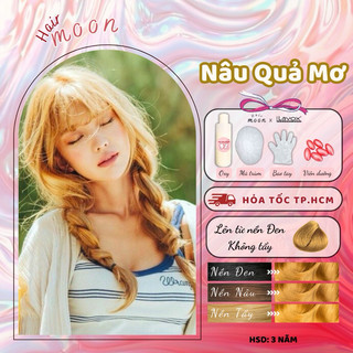Set Thuốc nhuộm tóc Lavox màu Nâu Quả Mơ, không tẩy tóc, Thuốc nhuộm tóc tại nhà Moon Hair chuẩn màu