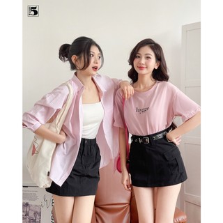 Chân váy nữ Twentyfive túi hộp ngắn, có túi, cạp chun có cúc cài 5876