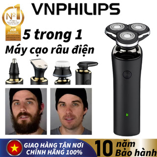 VNPHILIPS Máy cạo râu điện đa năng 5 trong 1 Máy cạo râu mặt có thể sạc lại 7D Thân máy chống nước IP68