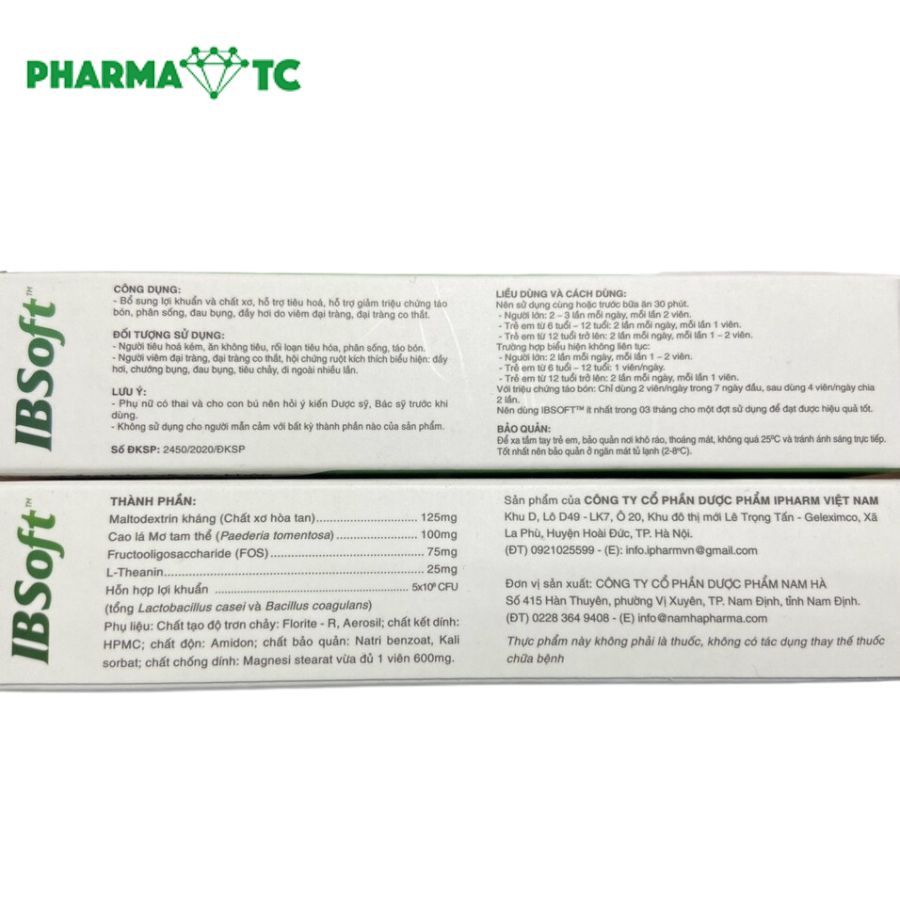 Viên đại tràng IBSoft hộp 20 viên hỗ trợ giảm hội chứng ruột kích thích, viêm đại tràng, đại tràng co thắt - NT Bình An