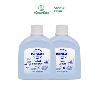 Combo Sữa dưỡng ẩm Sanosan Baby Care Lotion 50ml + Sữa tắm gội Sanosan Baby Bath And Shampoo cho da khô và nhạy cảm 50ml