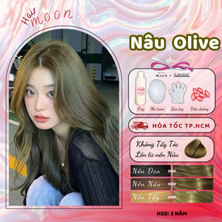 Thuốc nhuộm tóc Lavox màu NÂU GREEN TEA,OLIVE, không tẩy tóc,thuốc nhuộm tóc tại nhà Moon Hair chuẩn