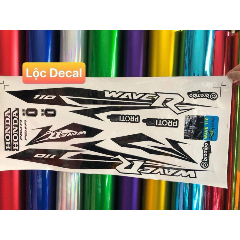 Tem Wave 110cc Mẫu Đen trắng