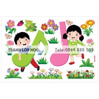 Tranh góc mầm non - góc âm nhạc 1
