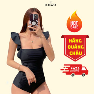 Bikini 1 mảnh kiểu Hàn Quốc đồ bơi đi biển bigsize  kín đáo LUHAZO sexy cạp cao nâng ngực hở lưng che bụng 2657 D-10