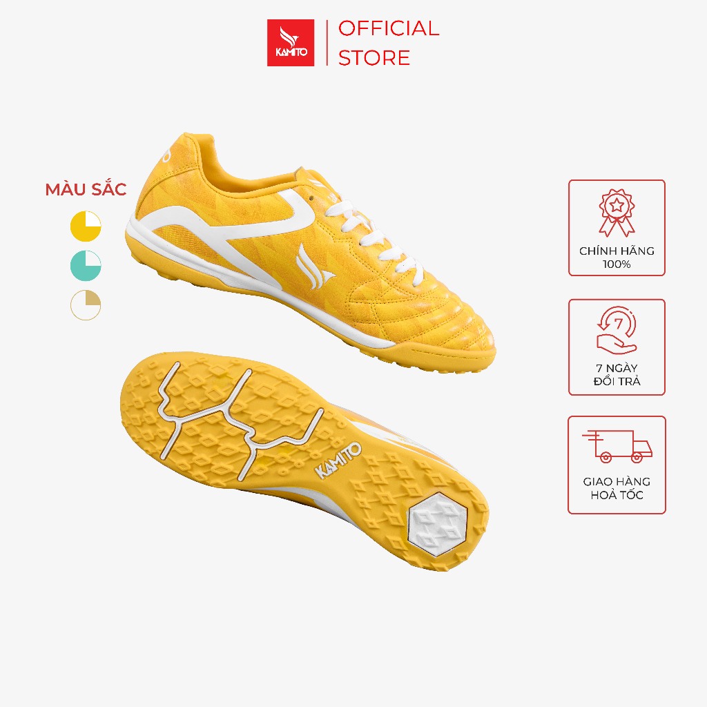 Giày đá bóng sân cỏ nhân tạo Kamito Velocidad Play TF Fire Back, đệm gót chân êm, bám sân
