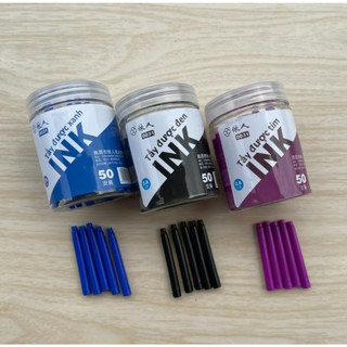 Lọ 30 ống mực bút máy xóa được - mực bút máy tẩy được - màu mực chuẩn - đầu ống 3.4mm