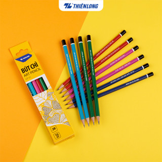 Combo 10 Bút chì gỗ Thiên Long , thân lục giác, độ cứng ruột chì 2B, màu đậm, viết êm và không gãy khi chuốt nhọn