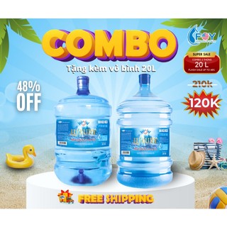 Combo 2 bình nước tinh khiết wow 19l - 2in1