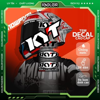 Tem logo chữ KYT helmet nổi 3D, tem Decal xe máy Chịu Nắng Chống Nước