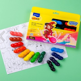  Màu sáp Lụa hạt Đậu Thiên Long PCR-C017 AK Pease Crayons Mideer Bút Sáp Màu Hữu Cơ An Toàn cho bé 