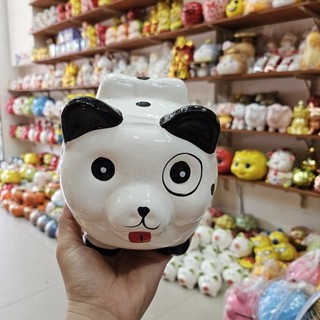 Heo đất chó đốm vàng và trăng size nhỏ chứa được 200 tờ