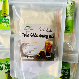  Set trà sữa tự pha 7-8 ly trân châu đường đen thái xanh socola kem trứng - gói lớn 350g 
