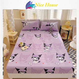 Bộ ga gối cotton poly disney bo chun theo yêu cầu, set 3 món ga 2 vỏ gối cotton poly hoa tiết dễ thương_ nice house