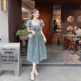 Đầm xòe jean tay bồng! 200k