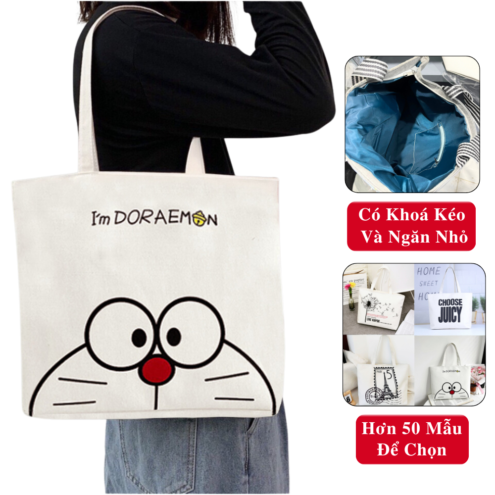 Túi Tote Nữ Laabra Đeo Vai Đựng Đồ Tiện Lợi. Túi Tote Đeo Vai Nhiều Hình Dễ Thương