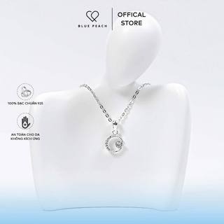 Dây chuyền bạc blue peach diamond in circle dc667