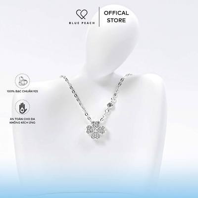 Dây Chuyền Bạc Blue Peach DC Cỏ 4 Lá Thành Rỗng VN - Size M DC821