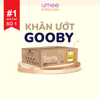 Combo 1 thùng 10 gói khăn ướt Gooby Premium 100 tờ/60 tờ cao cấp, không cồn,không parabens, mềm mịn, an toàn với trẻ nhỏ