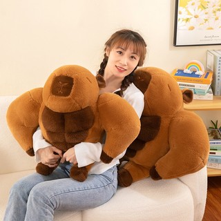 Gấu Bông Capybara Lực Sĩ Cơ Bắp, Thú Nhồi Bông Chuột Lang Nước 6 Múi Tập Gym - G137 - Babi mama