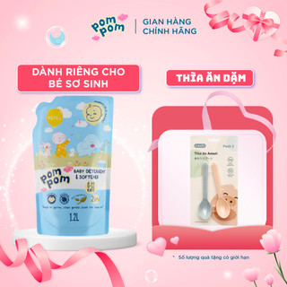  Nước Giặt Xả Cho Bé Sơ Sinh 0-12 Tháng Pom Pom Newborn Sạch Sâu Nôn Trớ, Ọc Sữa, Khử Mùi Hôi Tanh