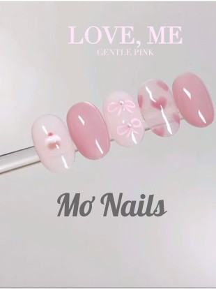   Tặng hộp nail và keo MxBon  NailBox thiết kế trái tim dễ thương hồng baby cho Nữ M26 nhà Mơ Nails 