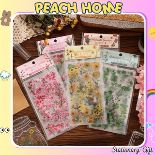 Sticker Cắt Sẵn Họa Tiết Hoa Lá Vintage Decor Sổ Vở Journal Bullet Miếng Dán Decal 1k Peach home