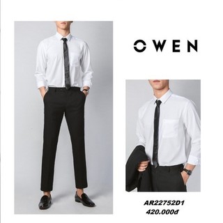 Áo sơ mi nam owen trắng cộc tay, dài tay hàng chính hãng gỗ sồi thoáng mát mã AB230331NT