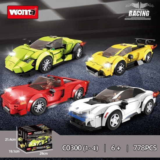 Đồ chơi lắp ráp siêu xe KIAN đồ chơi xếp hình cho bé đam mê mô hình xe đua hơn 300 chi tiết giúp bé sáng tạo