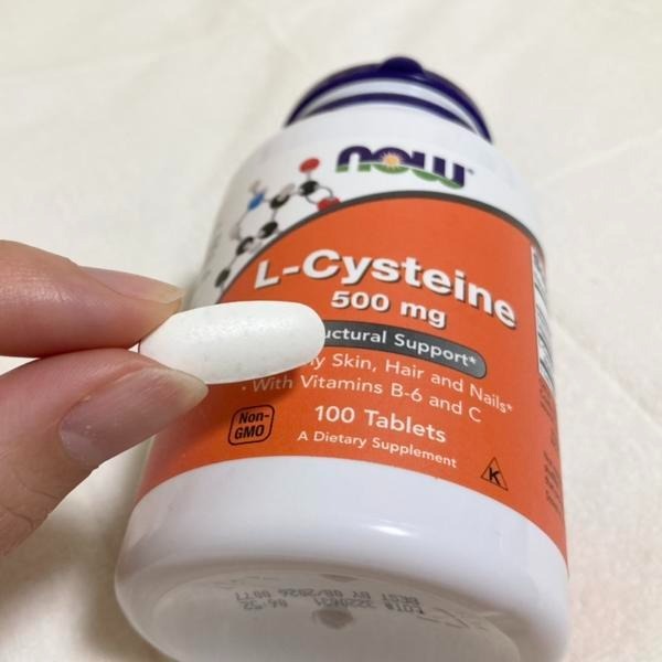 Viên uống L-cystine with vitamin C, B6 Now (100 viên) hỗ trợ đẹp da móng tóc, giảm thâm nám rụng tóc