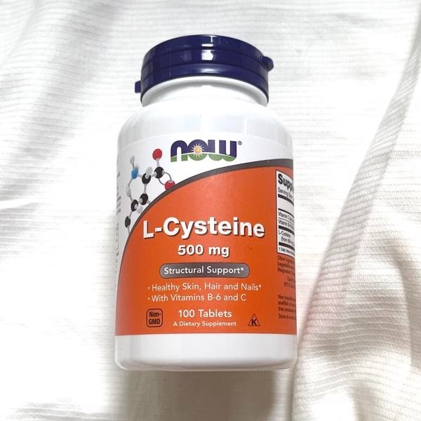 Viên uống L-cystine with vitamin C, B6 Now (100 viên) hỗ trợ đẹp da móng tóc, giảm thâm nám rụng tóc