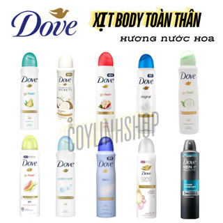 Xịt Khử Mùi Dove, Xịt Body Dove hương thơm mát 150ml