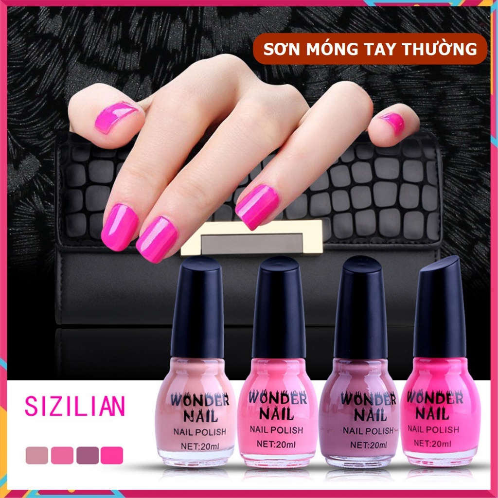 Sơn móng tay thường Wonder nail chính hãng 15ml - Sơn thường tự khô chai lớn 15ml