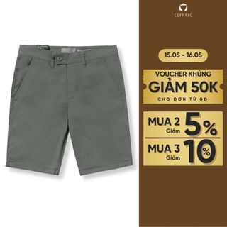 Quần short nam CEFFYLO màu xám chất khaki thoáng mát có độ bền cao co giãn thoải mái trẻ trung thời trang nam