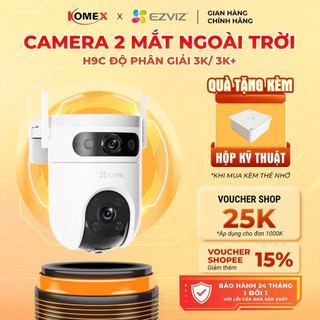 Camera Ezviz 2 mắt ngoài trời H9C độ phân giải 3K/ 3K+ 2 ống kính 2 tầm nhìn, quay 360 độ đàm thoại 2 chiều