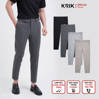 Quần Âu Nam KRIK Form Carrot Chất Liệu Cao Cấp Không Bai Xù Cạp Quần Có Đai Chun Dễ Dàng Điều Chỉnh Kích Thước QA7007