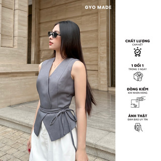 Áo gile xám GYOMADE® phong cách Hàn Quốc màu xám chuột Gyo Made ( Có kèm theo dây)