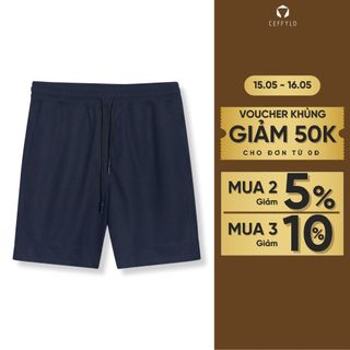 Quần short nam CEFFYLO màu Xanh navy  chất cotton thoáng mát có độ bền cao co giãn thoải mái trẻ trung thời trang nam