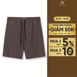 Quần short nam CEFFYLO màu Chocolate chất cotton thoáng mát có độ bền cao co giãn thoải mái trẻ trung thời trang nam