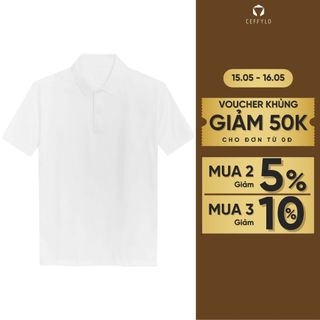 Áo polo nam trơn basic màu Trắng CEFFYLO form áo slimfit chất vải cotton mềm mại thoáng mát thời trang nam