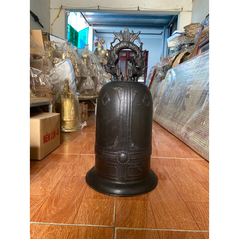 Chuông đồng đen 52cm nặng 10-12kg các sai giảm giá 50% chuẩn 💯chuông đồng phong thủy Chuông đồng đẹp