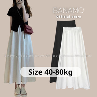 Chân váy nữ BIGSIZE Banamo Fashion Chân váy midi xòe dáng dài chất vải đũi sần lên form dáng thoải mái 522