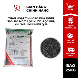 [Bao 25KG] Than Hoạt Tính Gáo Dừa A12 Iodin 300-500mg/g - Lọc Nước, Lọc Khí, Khử Màu Mùi Hiệu Quả