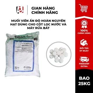[Bao 25KG] Muối Viên Ấn Độ Hoàn Nguyên Hạt Dùng Cho Cột Lọc Nước Và Máy Rửa Bát