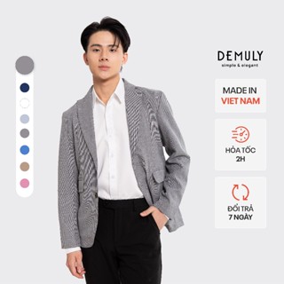Áo blazer nam dài tay Demuly form regular thanh lịch thời thượng, chất linen dày dặn bền màu chuẩn dáng ABL1
