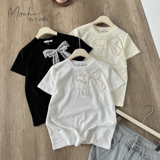 Áo phông nơ ngọc bên ngoài đẹp lắm luôn ạ Hàng QC freesize