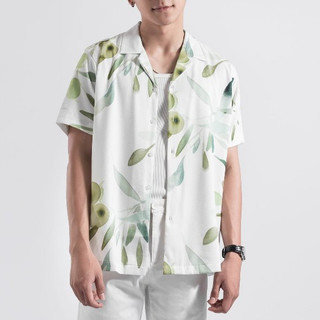 Áo Sơ Mi Tay Ngắn Họa Tiết hoa lá màu hè unisex LADOS-18144 Vải Lụa chéo có giãn,không nhăn